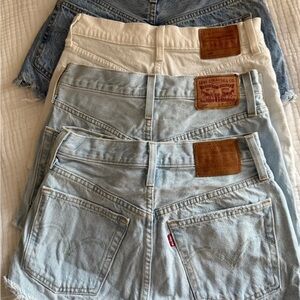 Levi's Women's Jean Shorts - Light Blue and White